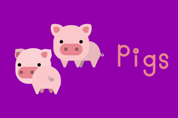 Cute and adorable pigs couple characters. Vectoionr illustration

