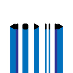 Flat music player icon. Music player control panel background. Logo design element 