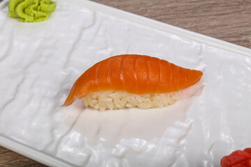 Japanese traditional Sushi with salmon