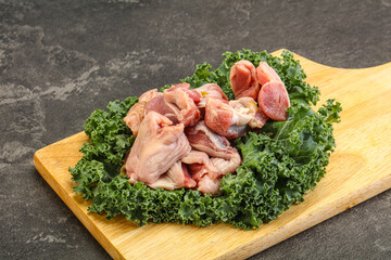 Raw chicken stomach for cooking