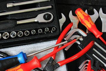 A set of hand tools for mechanics