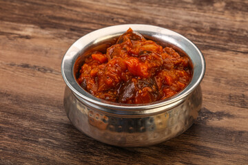 Eggplant saute with tomato and herbs
