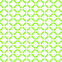X cross geometric pattern, simple seamless pattern made with lines, green shapes, white background