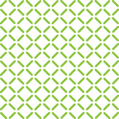 X cross geometric pattern, simple seamless pattern made with lines, green shapes, white background