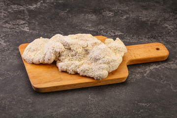 Raw meat schnitzel for roast