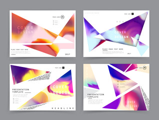 Naklejka premium Artistic covers design. Creative colors backgrounds. Trendy futuristic design