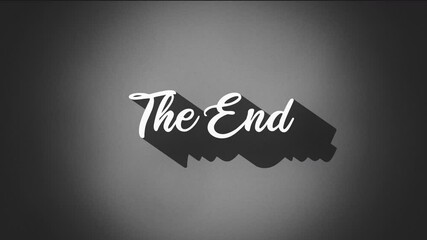The end screen, vintage retro movie outro