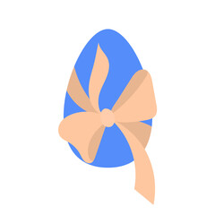 Easter Egg with Bow in simple flat style