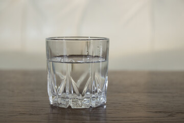 glass of water on the table