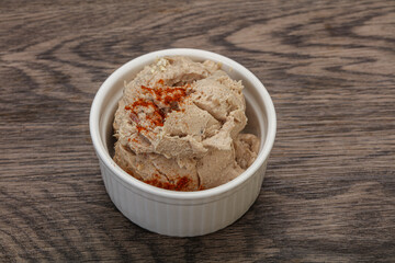 Herring butter spread in the bowl