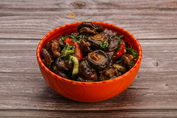 Marinated shiitake mushrooms with herbs