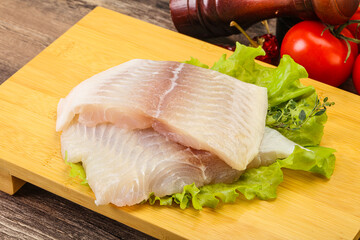 Raw pangasius fillet for cooking