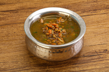 Lentil soup with chicken and vegetables