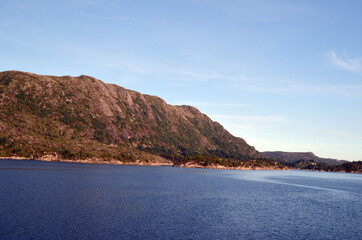 Fototapeta premium View from the board of Flam - Bergen ferry. Sognefjord, Norway, Scandinavia. Tourism and travel.
