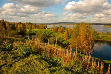 Fototapeta na wymiar Autumn Landscpape of Rovaniemi Town in North Finland