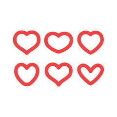 Hearts vector icon collection. Valentine's day romance symbols.