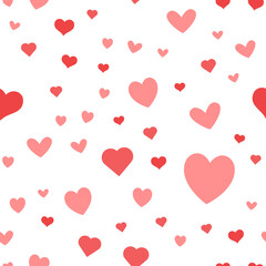Heart icons seamless pattern, texture background.