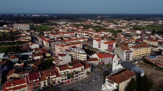 Drone view from the city of Vagos near Aveiro in Portugal