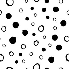 Random dots seamless pattern. Doodle circles texture background.