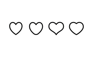 Heart linear icon. Valentine's day symbol. Hearts vector collection.