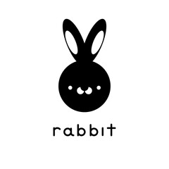 Cute rabbit face. Little rabbit in cartoon style. Vector illustration