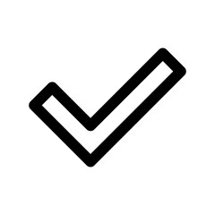 Check mark icon. Check mark outline vector icon. Vote symbol icon. Vector icon.