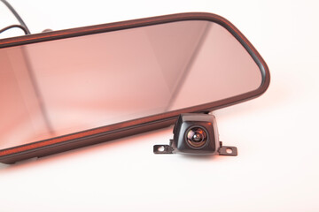 Rearview mirror with DVR and rearview camera. Three in one. Combo device.