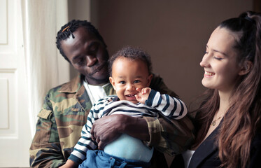 portrait of  multi-racial family