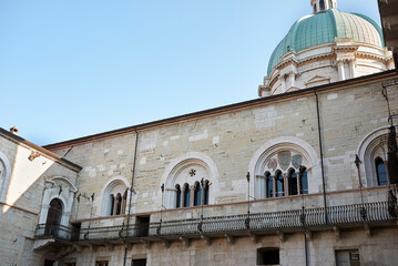 Fototapeta na wymiar Brescia, Italy - August 22, 2020 : View of Palazzo del Governo