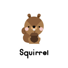 Cute cartoon squirrel. Vector illustration.