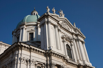 Fototapeta premium Brescia, Italy - August 22, 2020 : View of Duomo Nuovo