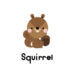 Cute cartoon squirrel. Vector illustration.