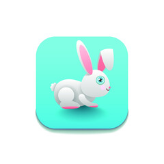 Abstract Animal Rabbit Easter Logo Vector Symbol Icon Design Style