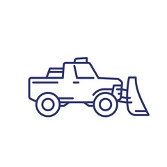 Fototapeta na wymiar snowplow line icon with pickup truck