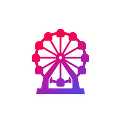 Ferris wheel icon on white