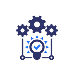 idea execution icon with gears
