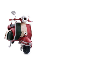 red scooter isolated on white