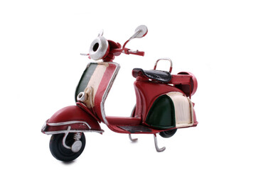 red scooter isolated on white