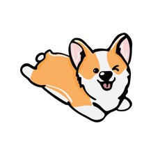 Corgi dog Cute welsh corgi vector cartoon illustration isolated on white background. Funny corgi butt modern flat design element for badges, labels, cards