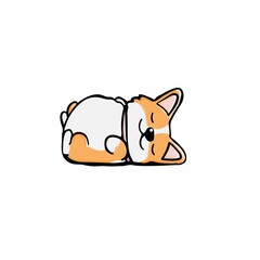 Corgi dog Cute welsh corgi vector cartoon illustration isolated on white background. Funny corgi butt modern flat design element for badges, labels, cards