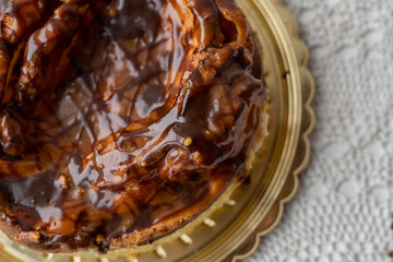 giant extra large chocolate caramel vanilla custard cream profiterole cake