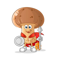 mushroom spartan character. cartoon mascot vector