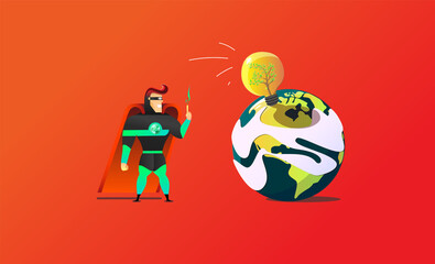 Ecoman protects the planet from its destruction.