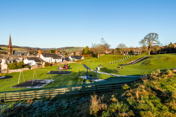 View over Hope-Dunbar Park and Kirkcudbright on a frosty winters morning