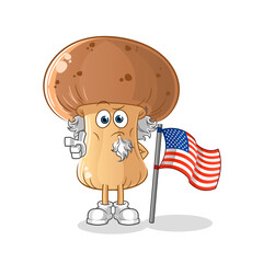 mushroom uncle sam character. cartoon mascot vector
