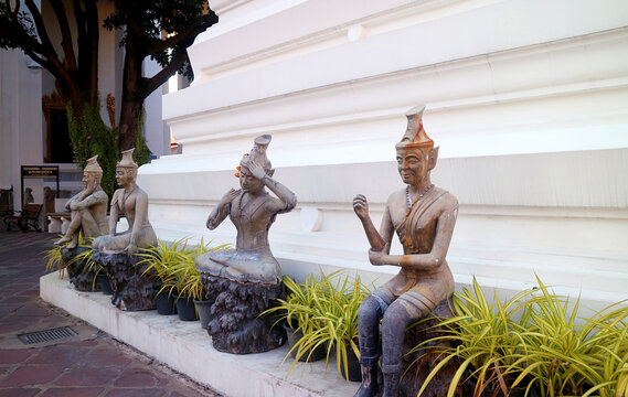 Some of Many Reusi Datton Statues Depicting Yogi in Various Positions in Wat Pho Temple, the Center for Traditional Thai Massage, Bangkok, Thailand