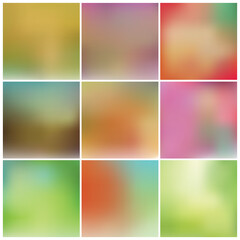 Blurred abstract backgrounds set