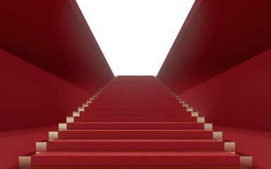 Large steps in the luxury palace, 3d rendering.