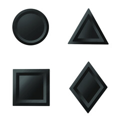Set of blank black buttons for website or app. Vector eps8