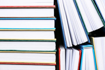 Many different books as background